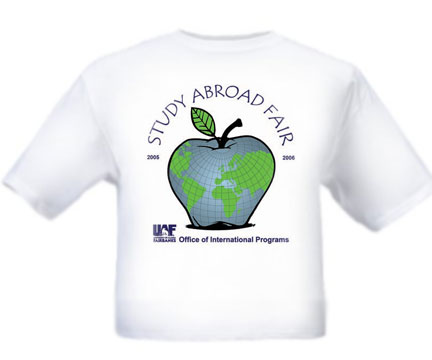 study abroad fair t shirt  apple