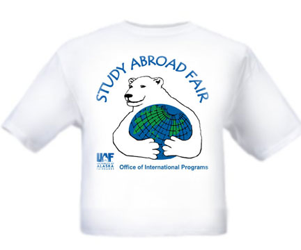 uaf bear study abroad fair tshirt